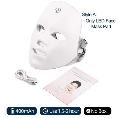 Máscara LED de 7 colores – Terapia de luz para rostro y cuello
