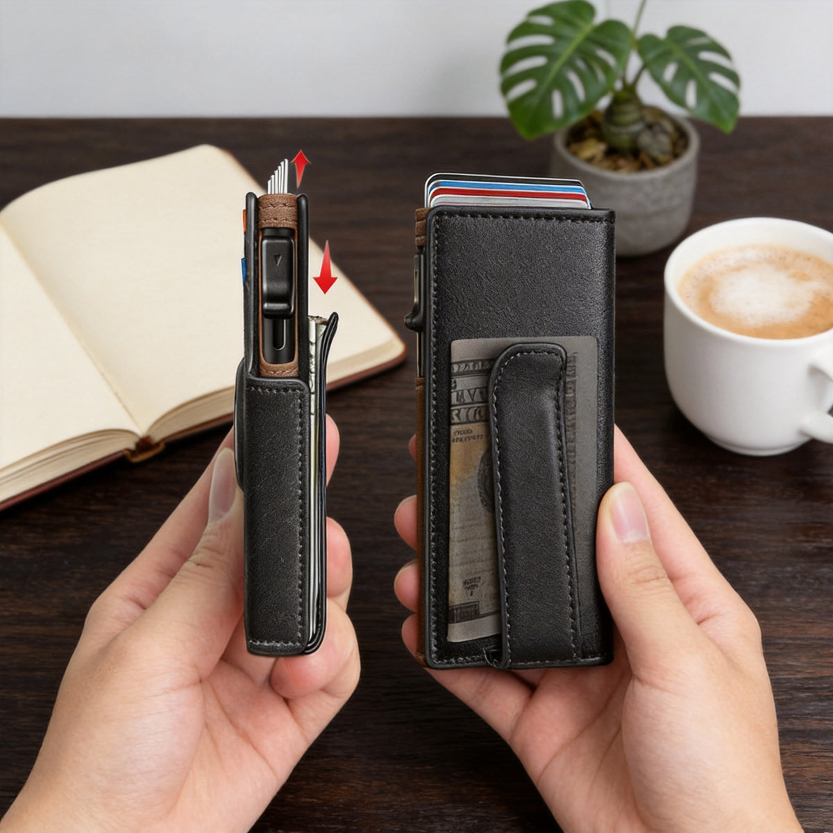 Ultra-Thin Magnetic Flip RFID Wallet