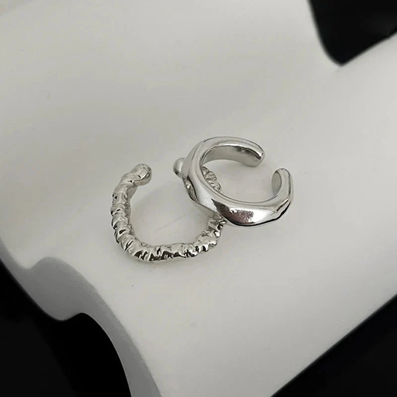 Orecchini Punk Geometrici Irregolari Ear Cuff per Donna, Clip per Orecchio in Metallo Senza Foro, Finto Piercing Cartilagine, Bigiotteria alla Moda per Feste