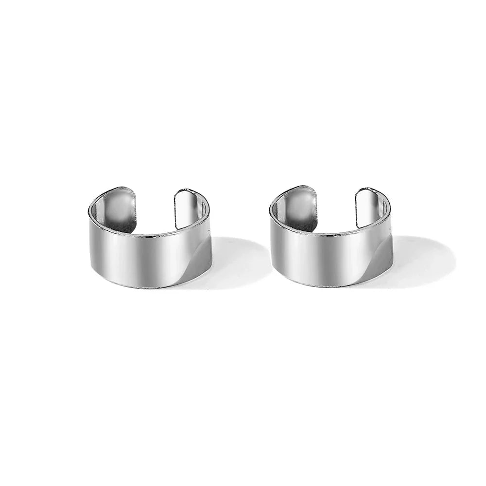 Orecchini Punk Geometrici Irregolari Ear Cuff per Donna, Clip per Orecchio in Metallo Senza Foro, Finto Piercing Cartilagine, Bigiotteria alla Moda per Feste