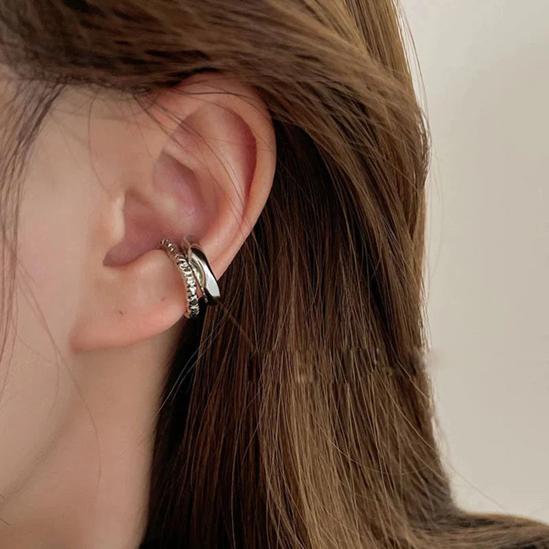 Orecchini Punk Geometrici Irregolari Ear Cuff per Donna, Clip per Orecchio in Metallo Senza Foro, Finto Piercing Cartilagine, Bigiotteria alla Moda per Feste
