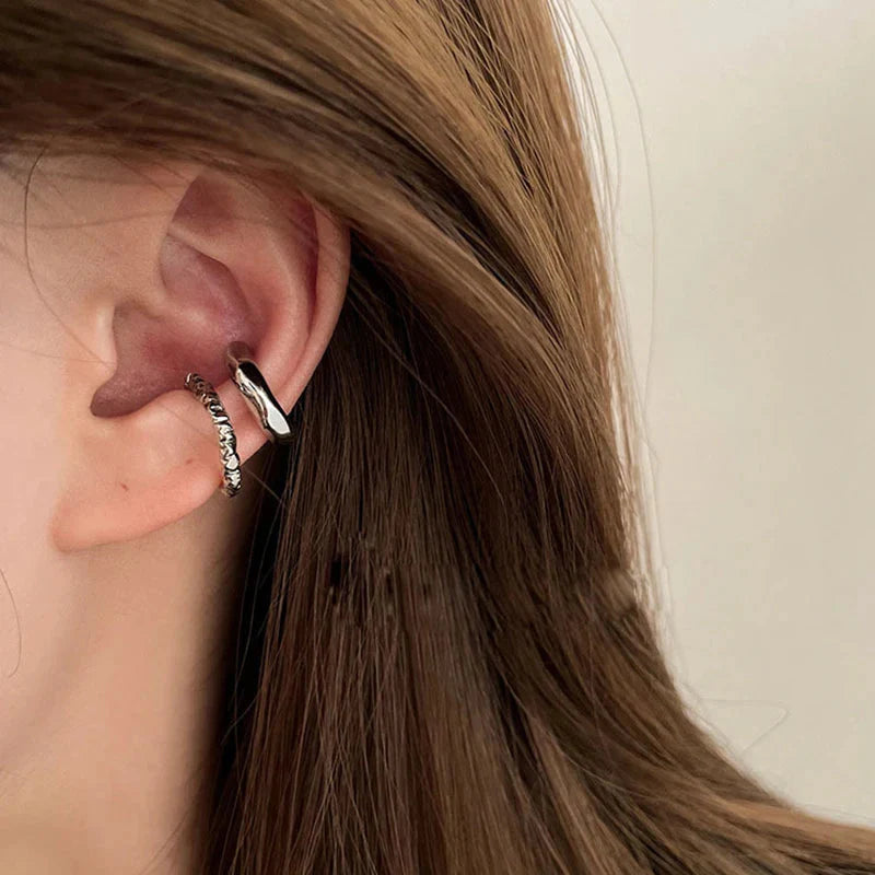 Orecchini Punk Geometrici Irregolari Ear Cuff per Donna, Clip per Orecchio in Metallo Senza Foro, Finto Piercing Cartilagine, Bigiotteria alla Moda per Feste