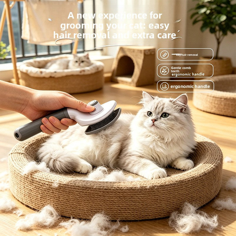 Self-Cleaning Pet Grooming Comb for Dogs & Cats – One-Touch Fur Removal